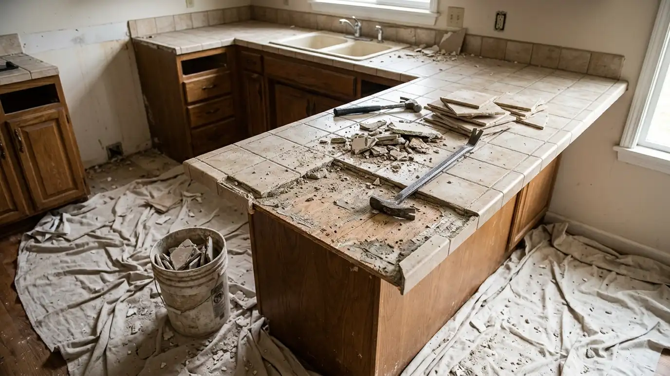 Laminate, Tile and Quartz Countertop Tear-Out in Nashville and Middle Tennessee